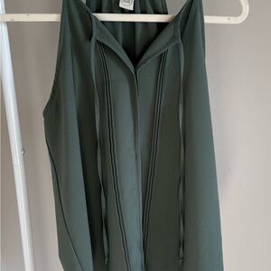 Paper Crane Dark Green Sleeveless Blouse